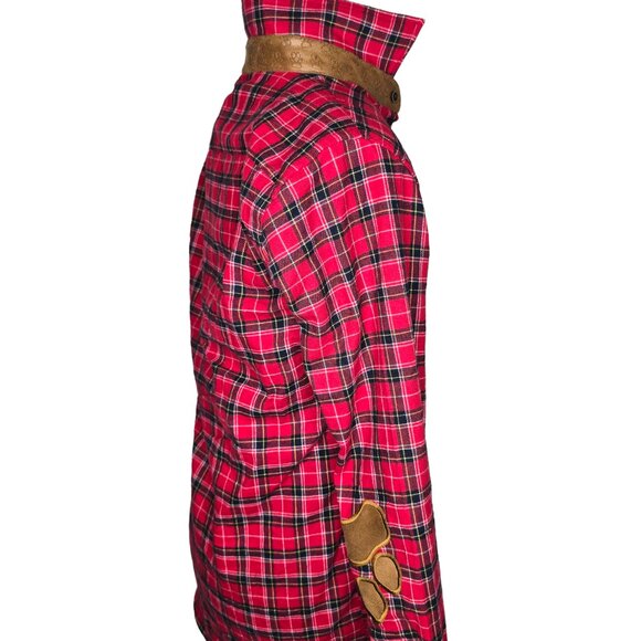 Flannel Shirt with Elbow Patch Pawprint - Picture 9 of 12